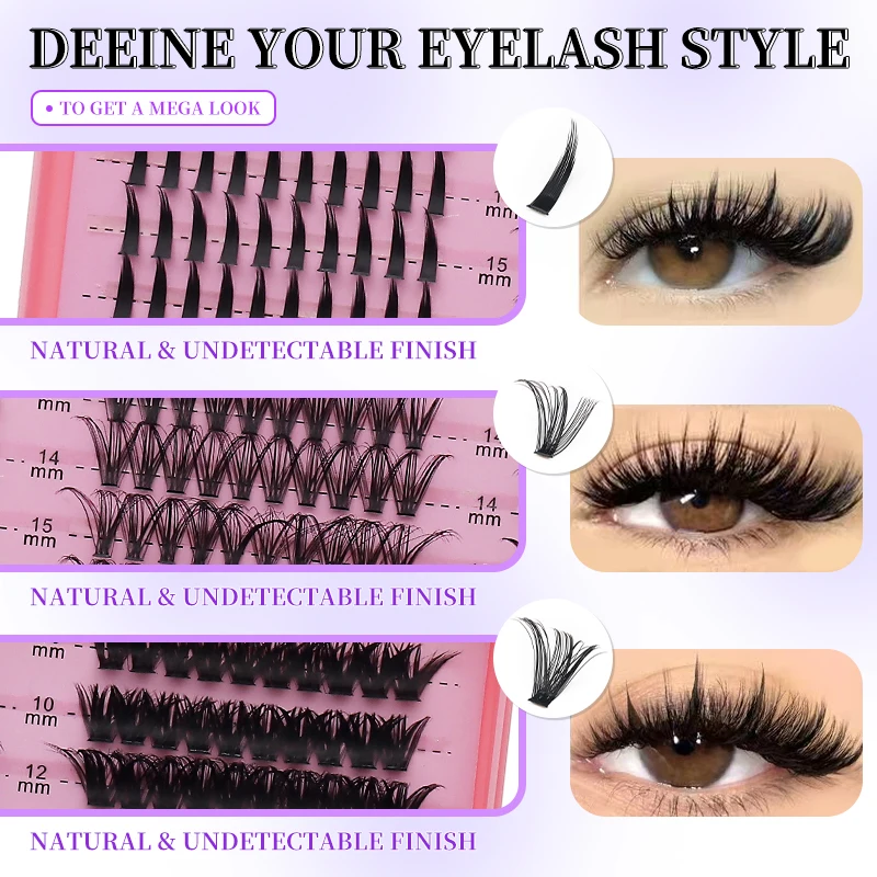 DINGSEN Manga Volume Mixed Lashes Clusters Natürliche Wimpern DIY Cluster-Wimpern Make-up Wimpernverlängerung Einzelwimpern – Detail 3