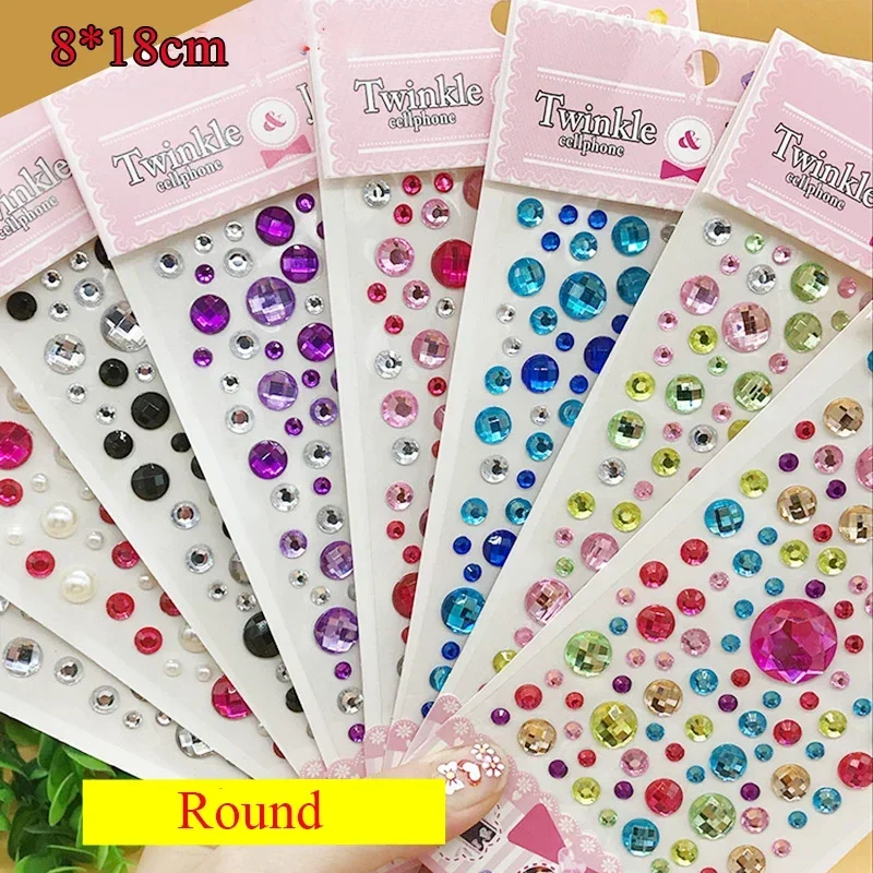 1pc 3D Diamond Nail Art Rhinestones Eyebrow Self Adhesive Jewelry Nail Sticker Craft Gems Decor Face Colorful Rhinestone Sticker