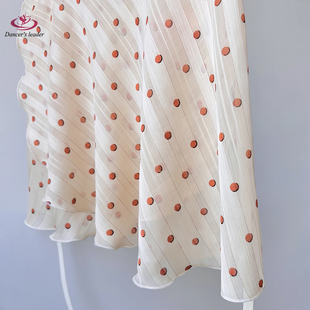 Falda de malla con cordones y lunares plateados para niña de Ballet, falda de baile, mono para adulto, minifalda de práctica de Ballet
