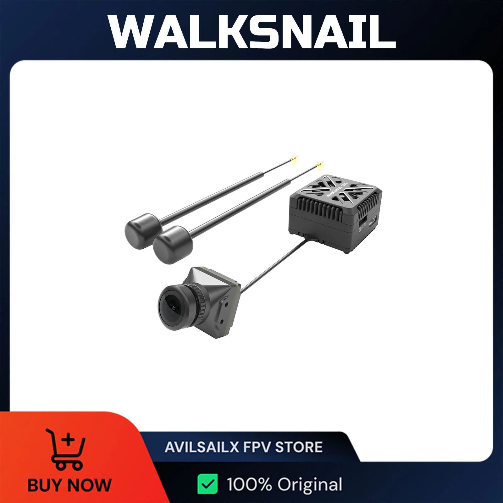 

Walksnail Avatar GT KIT 2W VTX, Avatar HD Pro 1080P Camera 160 FOV Gyro 1/1.8 Inch, 5.8G 2W Transmission FPV Camera VTX Set