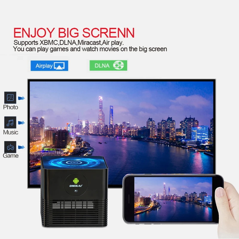 Transpeed Android 10.0 TV Box Wireless Charging BT5.0 6K Voice Assistant 4K Media Player 4GB / 32GB 2.4G&5.8G WiFi 100M LAN