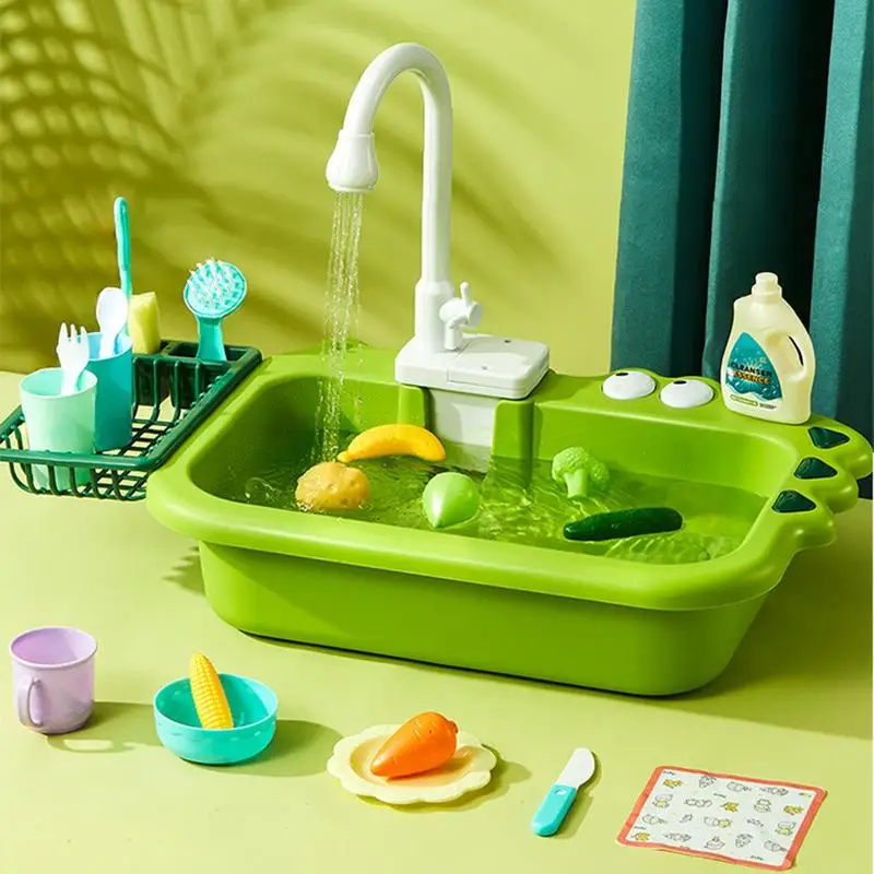 

Kitchen Sink Toys With Upgraded Electric Faucet Water Playing Set Kids Role Play Dishwasher Toy Accessories Party Favors