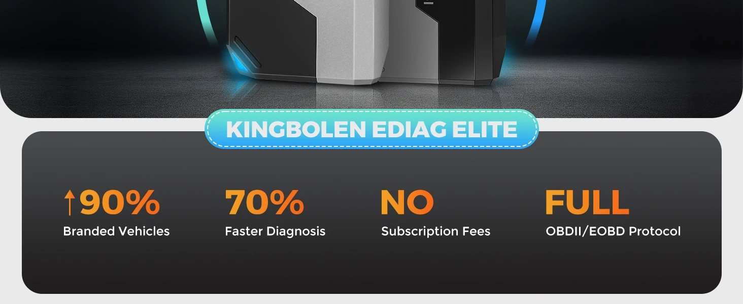 Kingbolen Ediag Elite OBD2 Scanner Bluetooth Lifetime Update,PK ELM327,All System OBD2 Diagnostic Tool with 15 Resets for iOS & Android, CANFD Protocol, Autoauth for FCA SGW Cost-effective Diagnostic Scan Tool