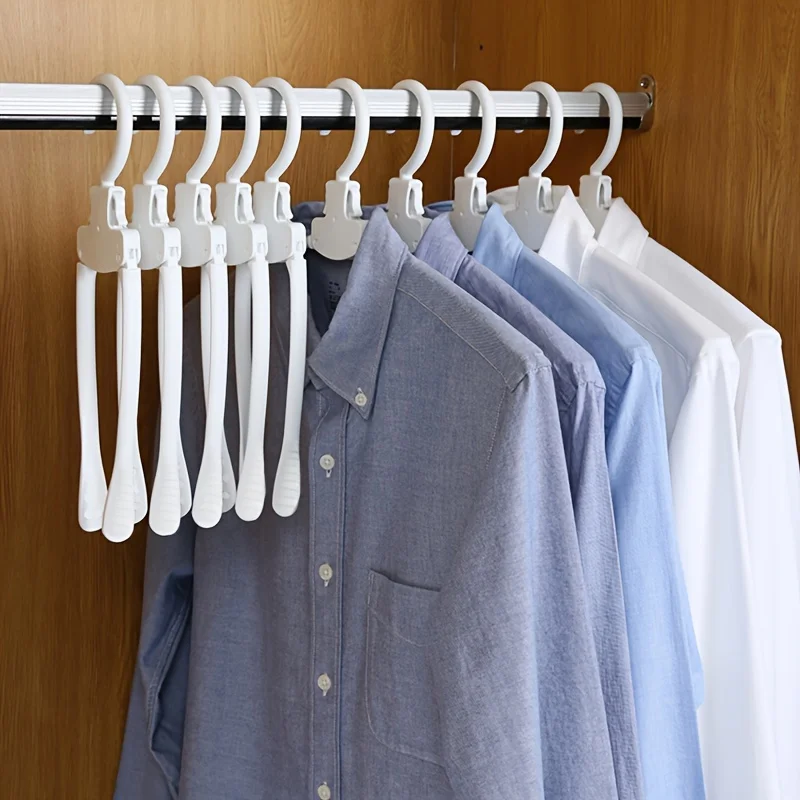 10 Uds. Perchero de viaje portátil multifuncional de 1 segundo plegable rápido estante de ropa ahorro de espacio colgador de almacenamiento de maleta de plástico