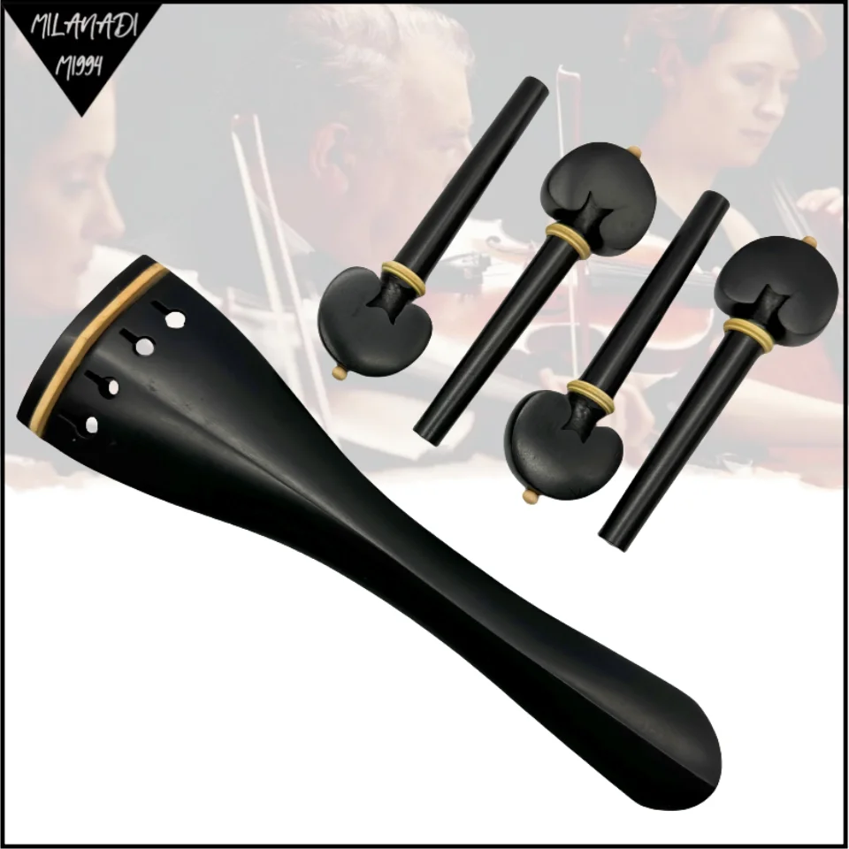 Hand-made 4/4 Cello Accessories parts fittings,Indonesian A-grade ebony wood tailpiece&tuning pegs