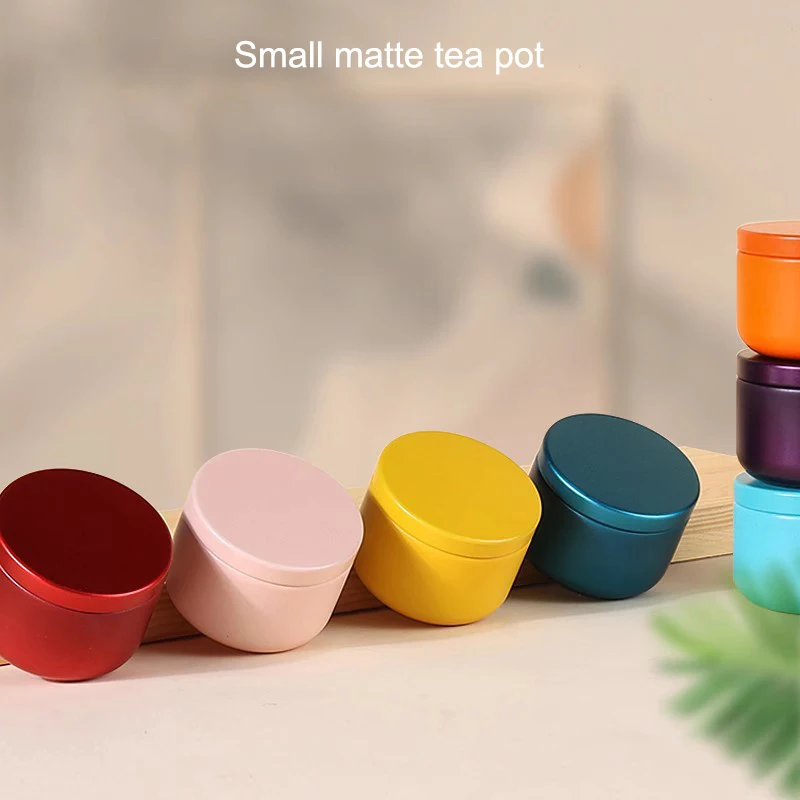 صندوق قصدير محكم محمول بلون سادة، علبة تخزين صغيرة متعددة الأغراض للشاي والأطعمة واللوازم - تغليف الهدايا #6