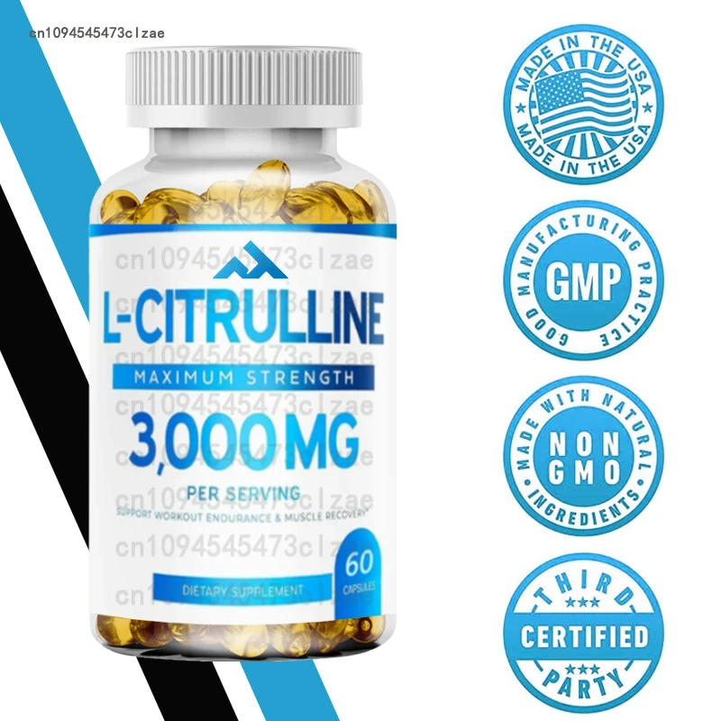 

3000 Milligrams of L-citrulline Supplement (60 Vegetarian Capsules) - Endurance, Exercise Performance - Men's Supplement-