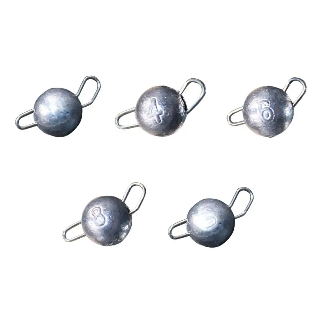 8pcs 6g Round Fishing Sinkers Bait Jig Crank Hook Drops Metal Lure Weights Fishing Accessories