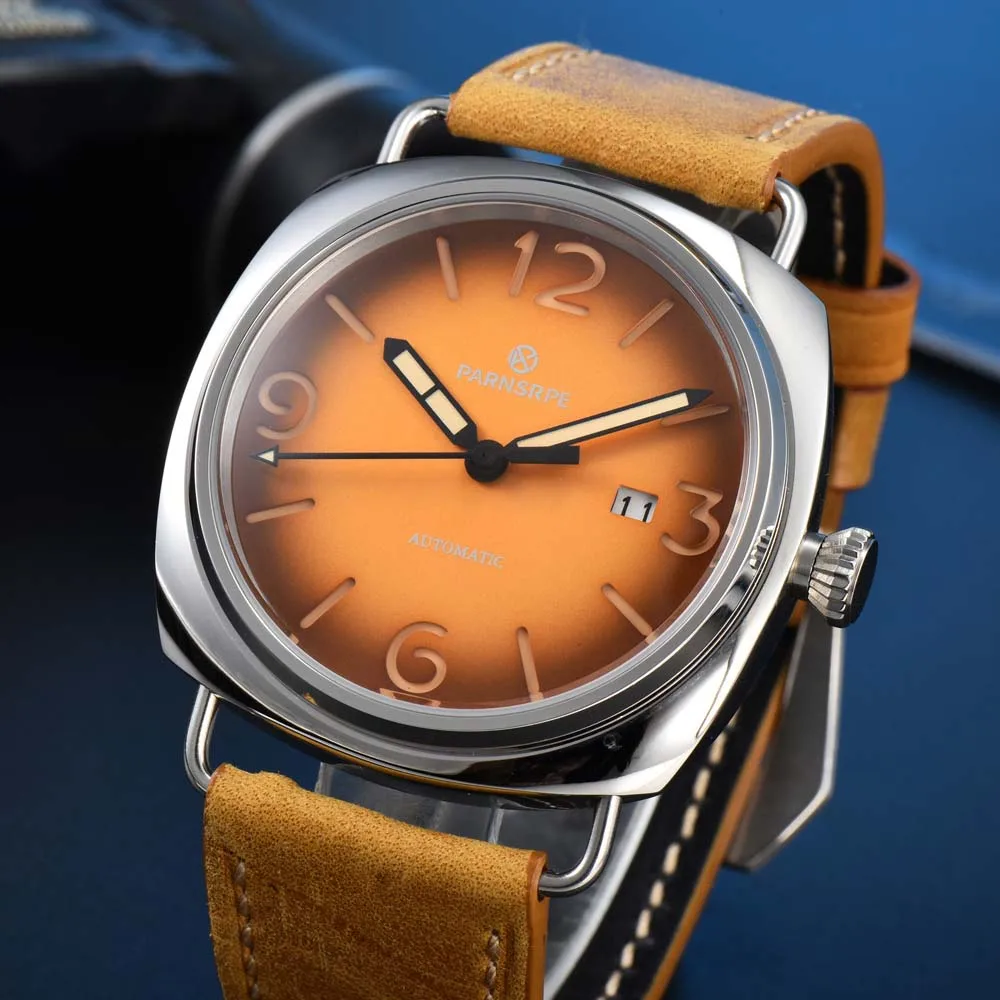 Reloj Mecánico de 45MM para hombre, pulsera deportiva Vintage informal, movimiento automático, caja de acero inoxidable 316L, NH35A