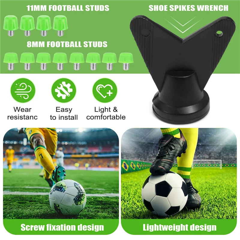 

B48B-36Pcs Football Boot Studs Non Slip Thread Screw M6 Professional Replacement Spikes SG To AG For Adidas Green