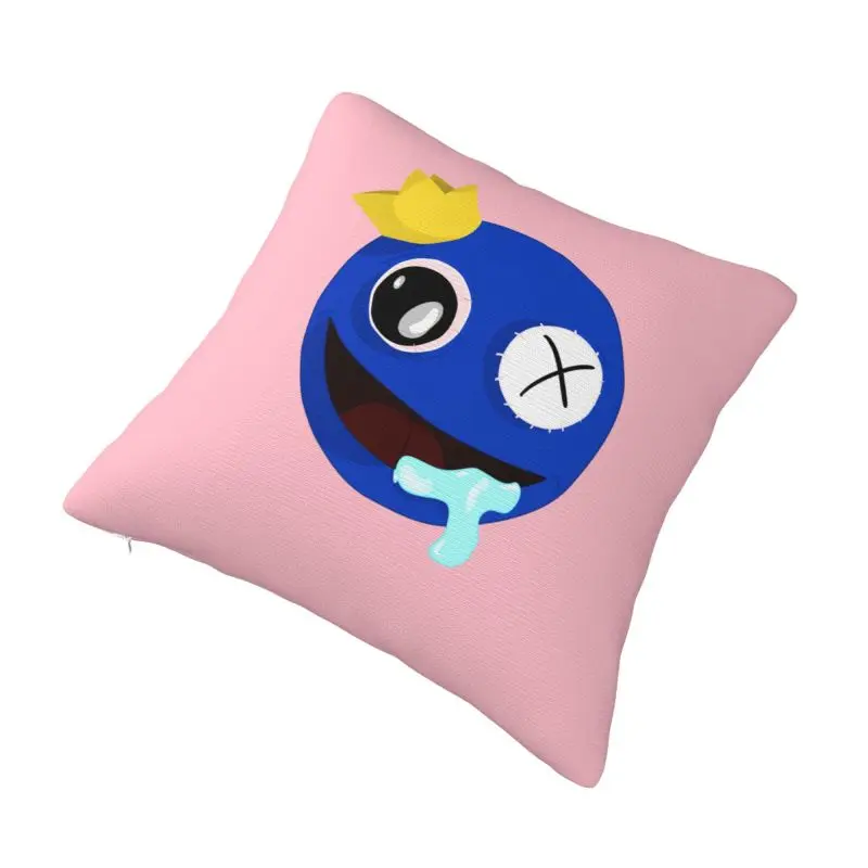 Custom Cute Blue Rainbows Friend Play Gamer Modern Throw Pillow Covers Cushions Cover for Sofa