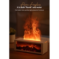 Flame Aroma Diffuser Fireplace Essential Oil Diffuser Air Humidifier Cool Mist Difusor With Realistic Fire Night Light