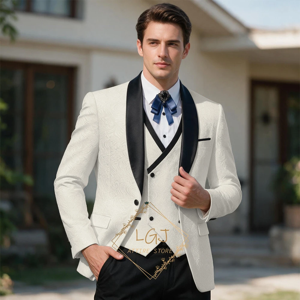 Mens 3PC Textured Jacquard Din - đánh giá và giá Men'S Formal Wear Waistcoat