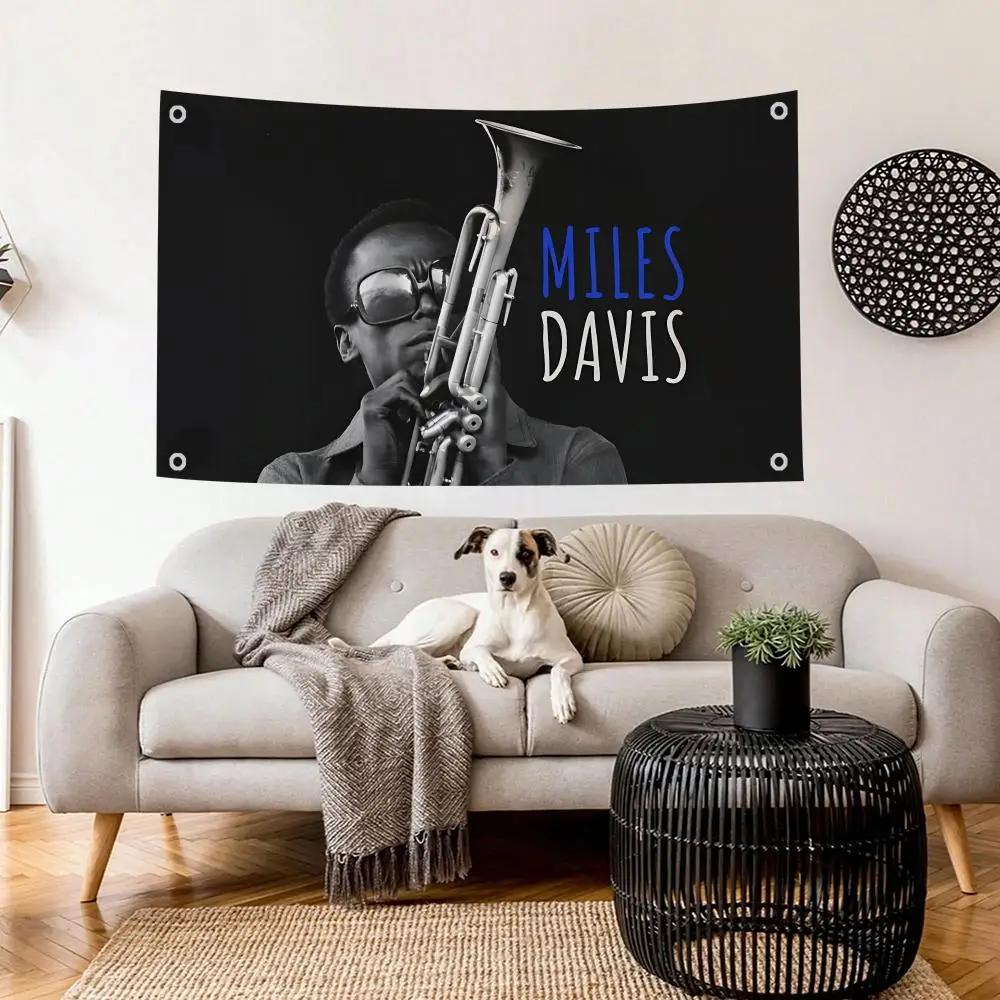 Percussionist Miles D-Davis Flags Decoration Flag Indoor Outdoor Hanging For Bedroom Living Room Bar Garden Party