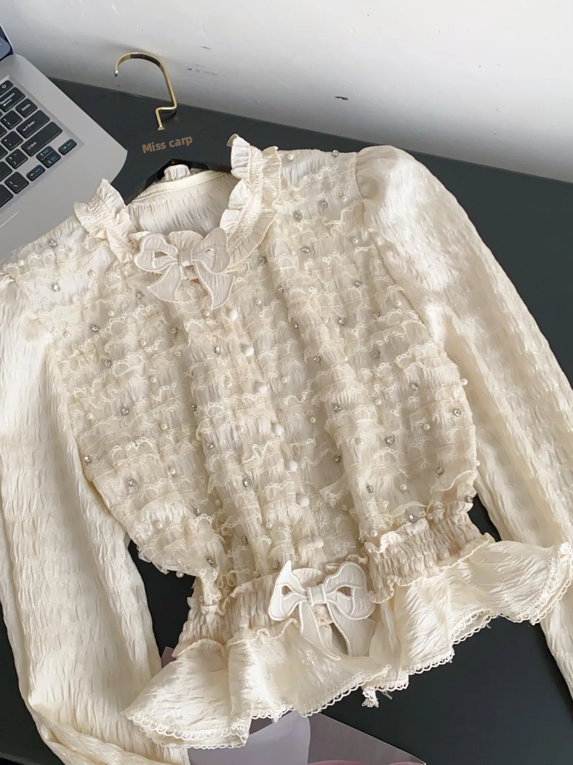 Ele francês sle longo sve cintura plissada cinching irt feminino moda primavera outono topo na moda poliéster respirável