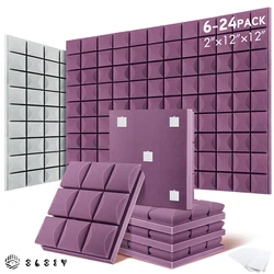 Paneles acústicos para estudio, aislador absorbente de ruido de alta densidad, paneles acústicos para sala de casa, pared absorbente de cine, 6/12/24 piezas