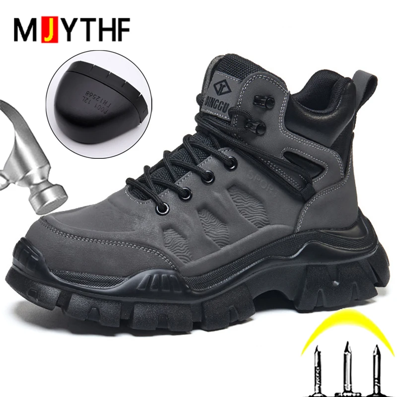 High Quality Men Security Boots Steel Toe Shoes Work Boots Indestructible Shoes Puncture-Proof Safety Shoes Men Boots Anti-slip