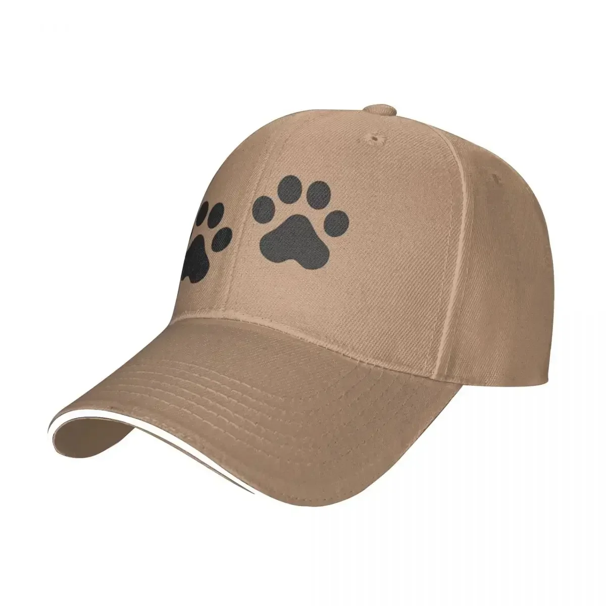 Black Paw Prints Baseball Cap Dog Collar Vintage Trucker Hat  Couple Women Outdoor Sports High Quality Custom Logo Baseball Caps