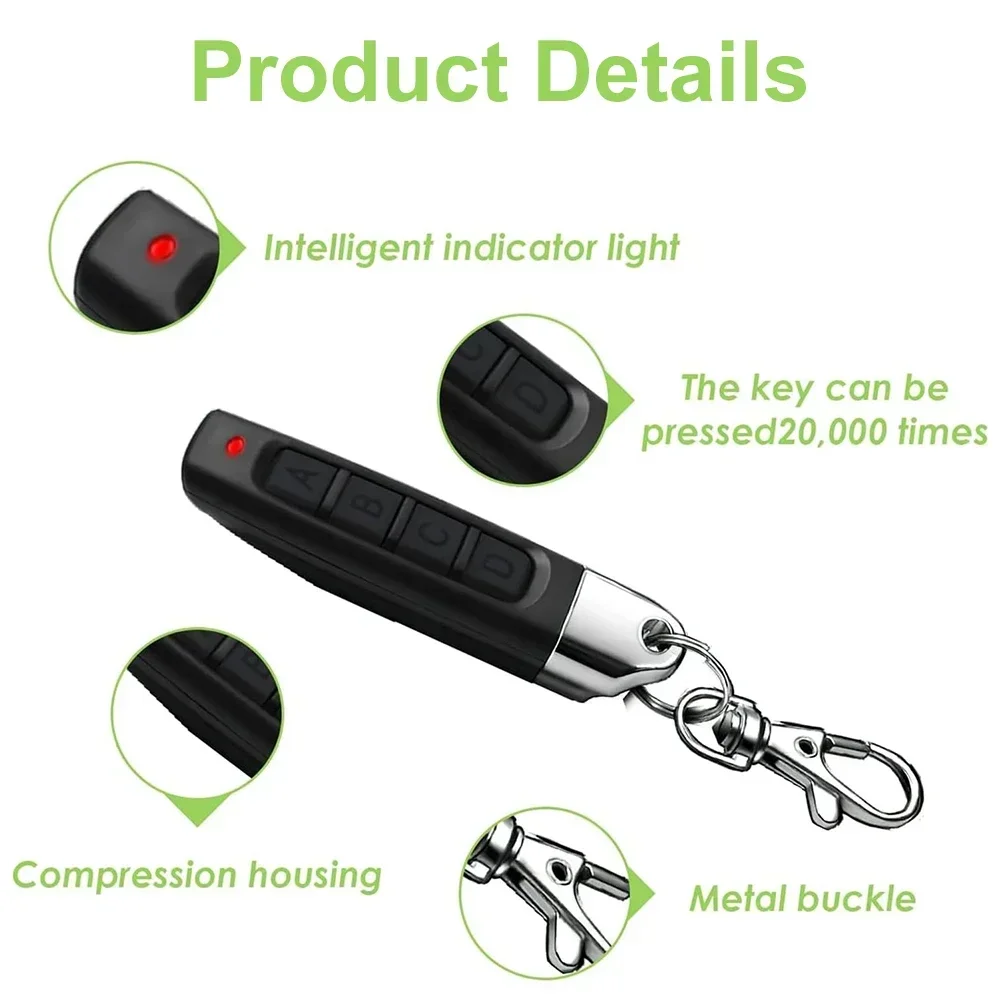 433MHz Auto Copy Remote Control Electric Garage Door Opener Remote Controller Duplicator Clone Cloning Code 4 Keys Transmitter