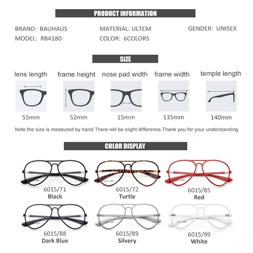 Imagen 2 del producto RB4180 6015 Gafas de sol con montura de aviación, gafas clásicas masculinas, lentes transparentes, montura óptica