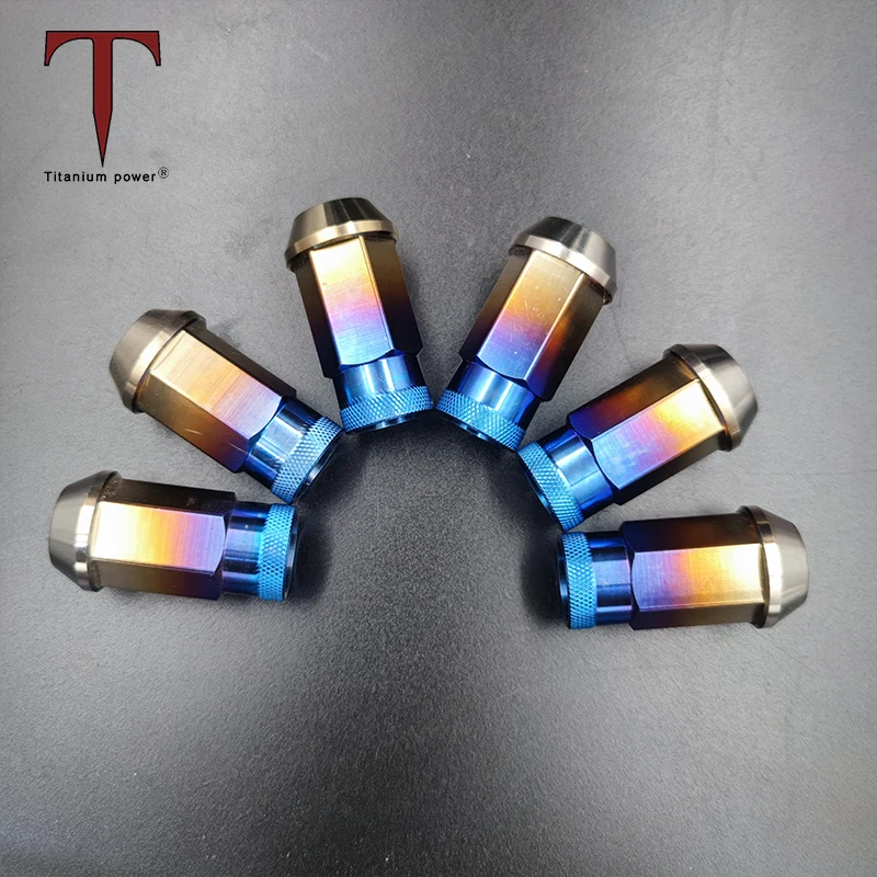

The Factory Custom GR2 Titanium wheel bolts M12x1.5 Lug Nuts Color Nuts