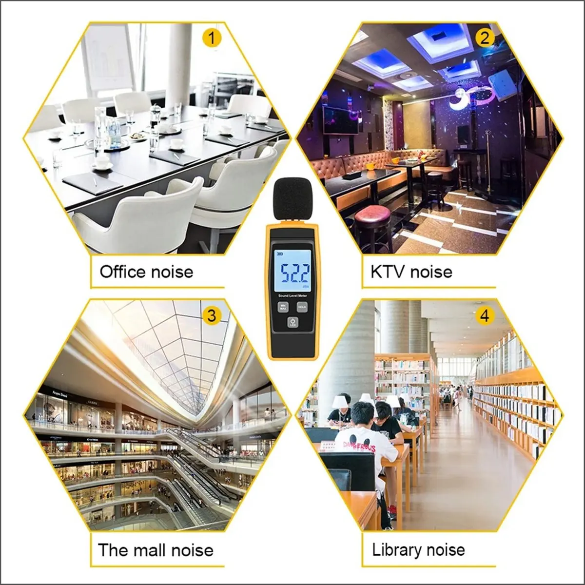 

Измеритель уровня звука для электроинструментов, цифровой портативный дБ-метр, шумомер, аудиометр 30-130 дБ, мини-шумомер