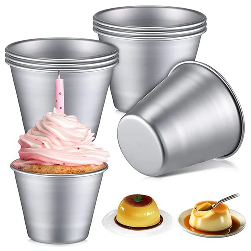 16PCS Non-Stick Pudding Cups Egg Tart Mold Ramekin Dipping Sauce Cup Chocolate Molten Pudding Cups Raspberry Mold