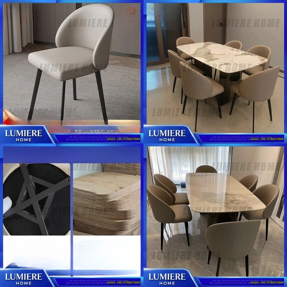 

Modern Minimalist Dining Chair for Home and Hotel Lightweight Luxury Design Cream Colored Coffee Chair Simple Style Kitchen
