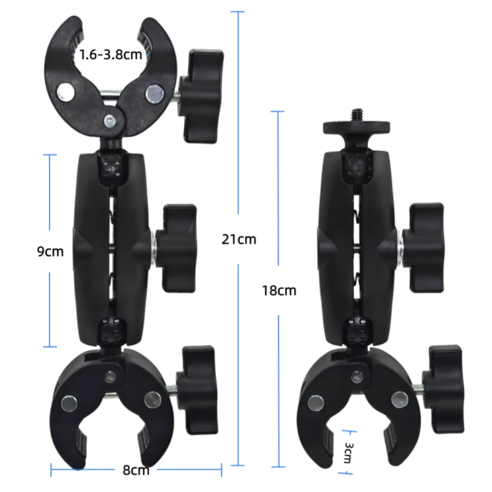 Motorcycle Bike Mount Extension Pole Selfie Stick Double Side Super Clamp Clip for Insta360 x2 x3 x4 x5 Monopod Handlebar Action view 4