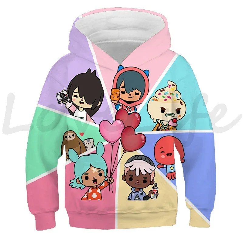 

Children Toca Life World Hoodies Kids Cute Cartoon Sweatshirt Tops Boys Girls Long Sleeve Anime Pullover Autumn Sudadera Escolar