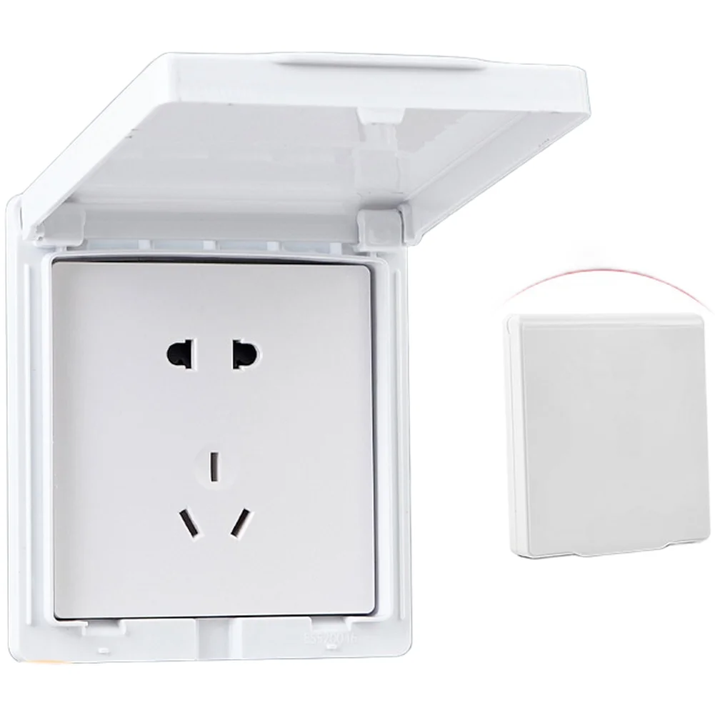 For 86 Type Socket Waterproof Cover Box Ultra Thin 2cm ABS Lid Wall Mount Bathroom Kitchen Dust Moisture Guard