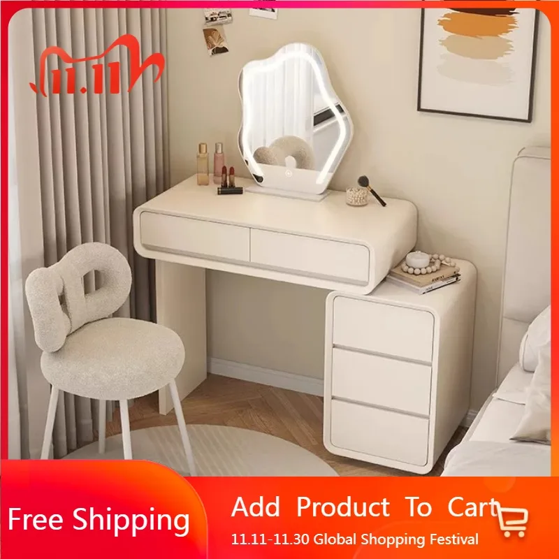 

European Desgin Vanity Table Women Bedroom Accessories Nordic Dressing Table Computer Cream Mesa De Maquillaje Trendy Furniture