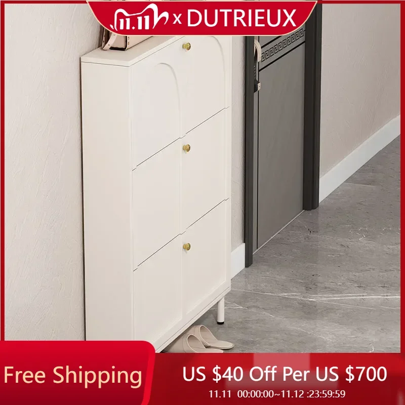 

European Ultra Thin Shoe Cabinets Stylish White Vertical Modern Shoe Cabinets Drawer Space Saving Schonen Kast Home Furniture