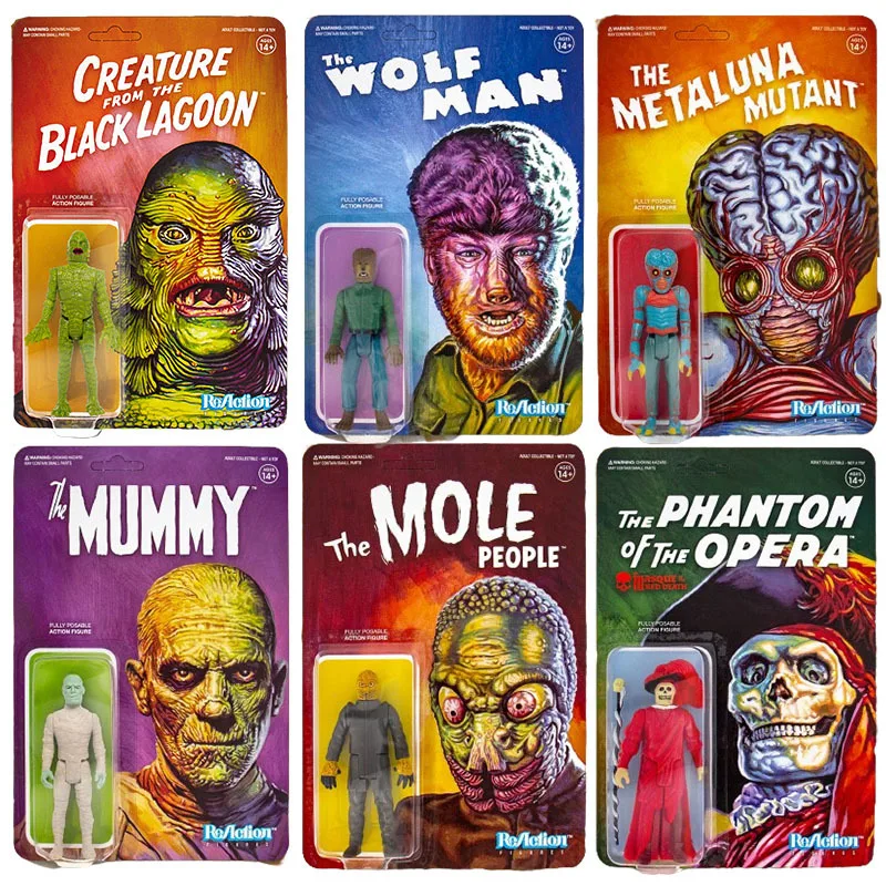 

Universal Monsters Re Action Figure Toys Super7 Black Lagoon The Wolf Man Metaluna Mutant The Mummy Mole People Red Death Model