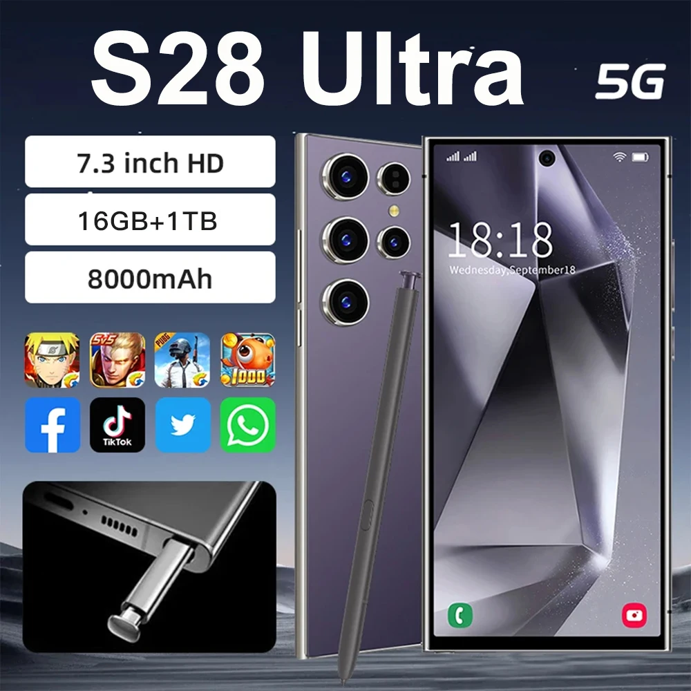 

NEW 2026 HOT High Quality Silicone Case For S28 Ultra 7.3 Inch Smartphone Shockproof Cover Lite Moblie Phones Case Accessories