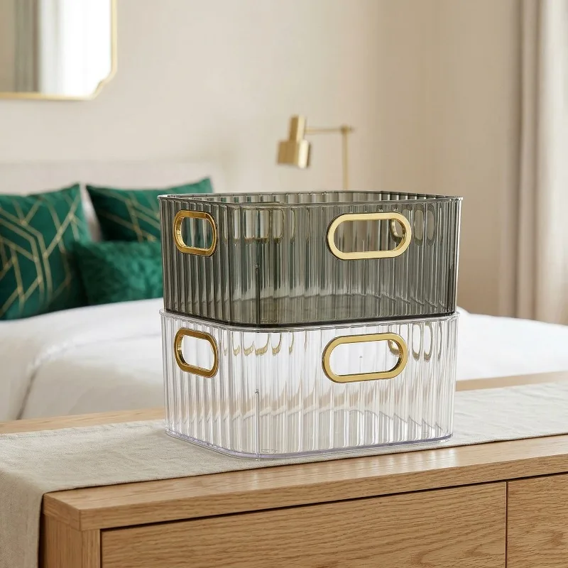 

Rectangular Desktop Makeup Storage Drawer Stackable Acrylic Organizer Box for Cosmetics Lipstick Skin Care Sundries Desk Organiz