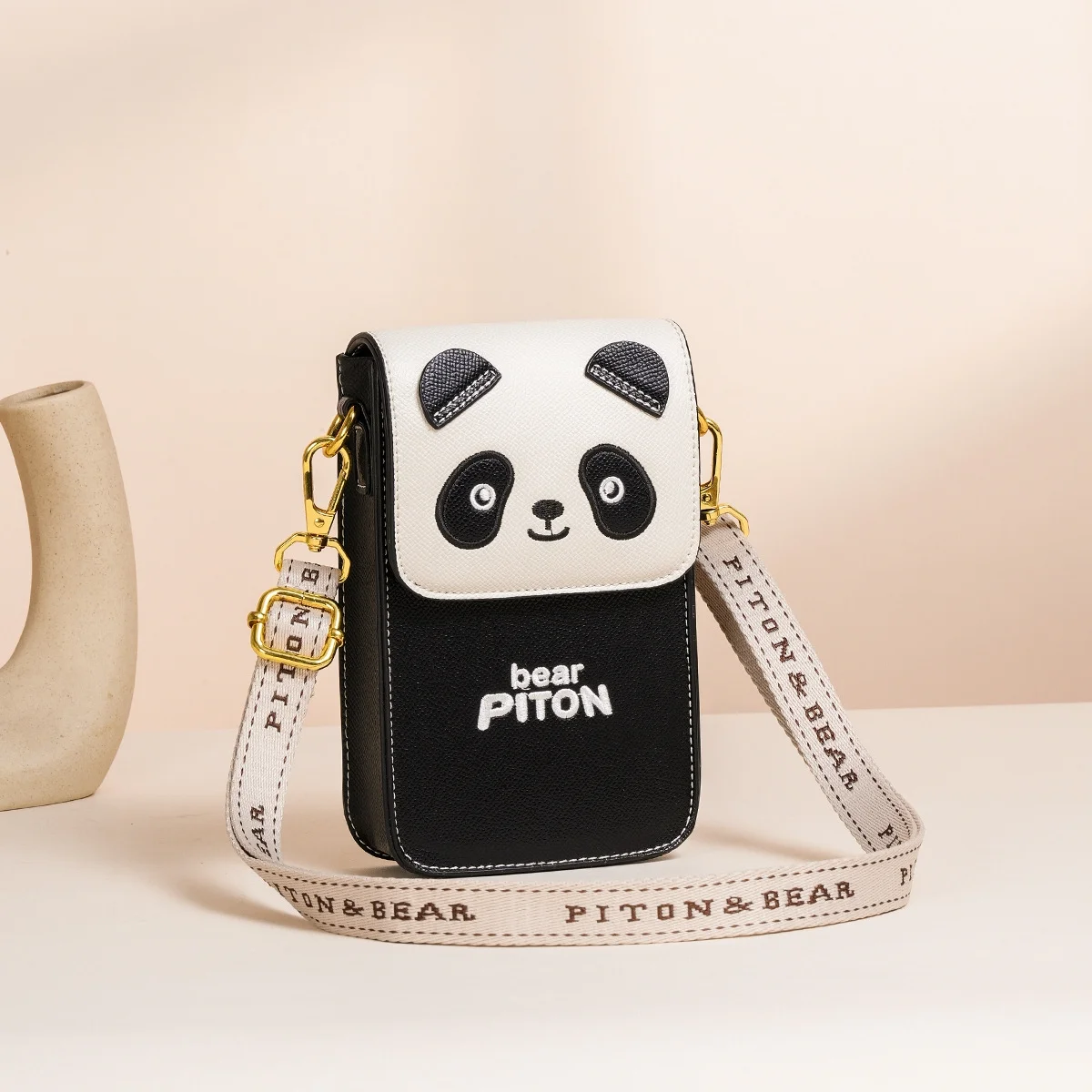 

Panda Design Phone Bag Cute Style Color-Block Single Shoulder Fashion Crossbody Bag