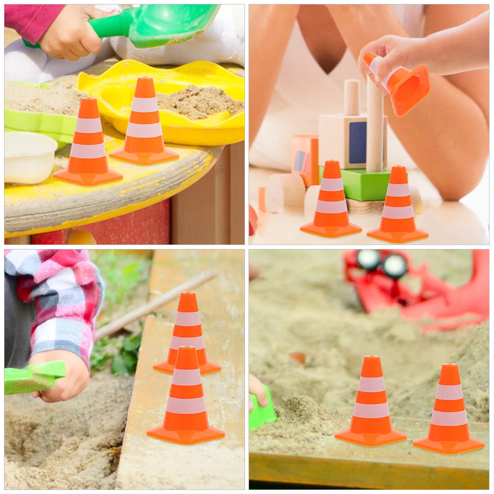 

16 Pcs Traffic Cone Accessories Mini Construction Barricade Sign Toys The Signs Decoration
