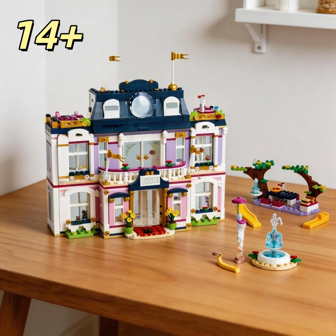 

Garden hotel street view building brick set DIY assembly model kit romantic home decoration girl gift adult collection display t
