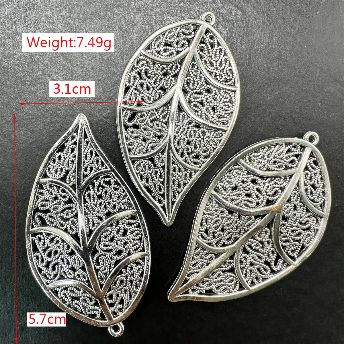 Charm Tibetan Silver Hollow Leaf Feather Large Pendant DIY Handmade Necklace Sweater Chain Wholesale Of Connector Accessories