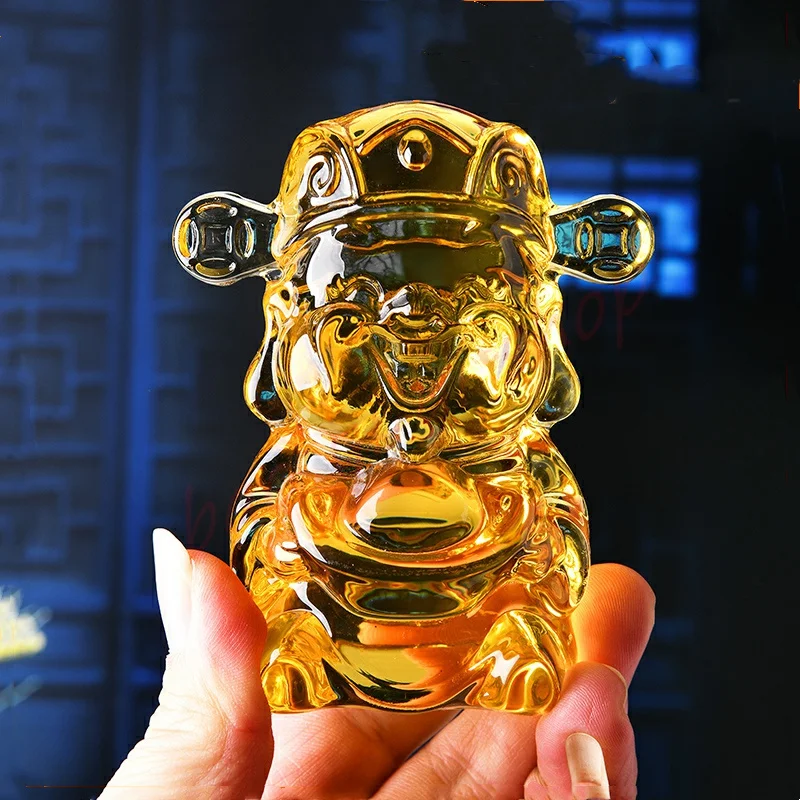 

Glazed God of wealth ornaments , Zhaocai ornaments, home auspicious decoration ornaments