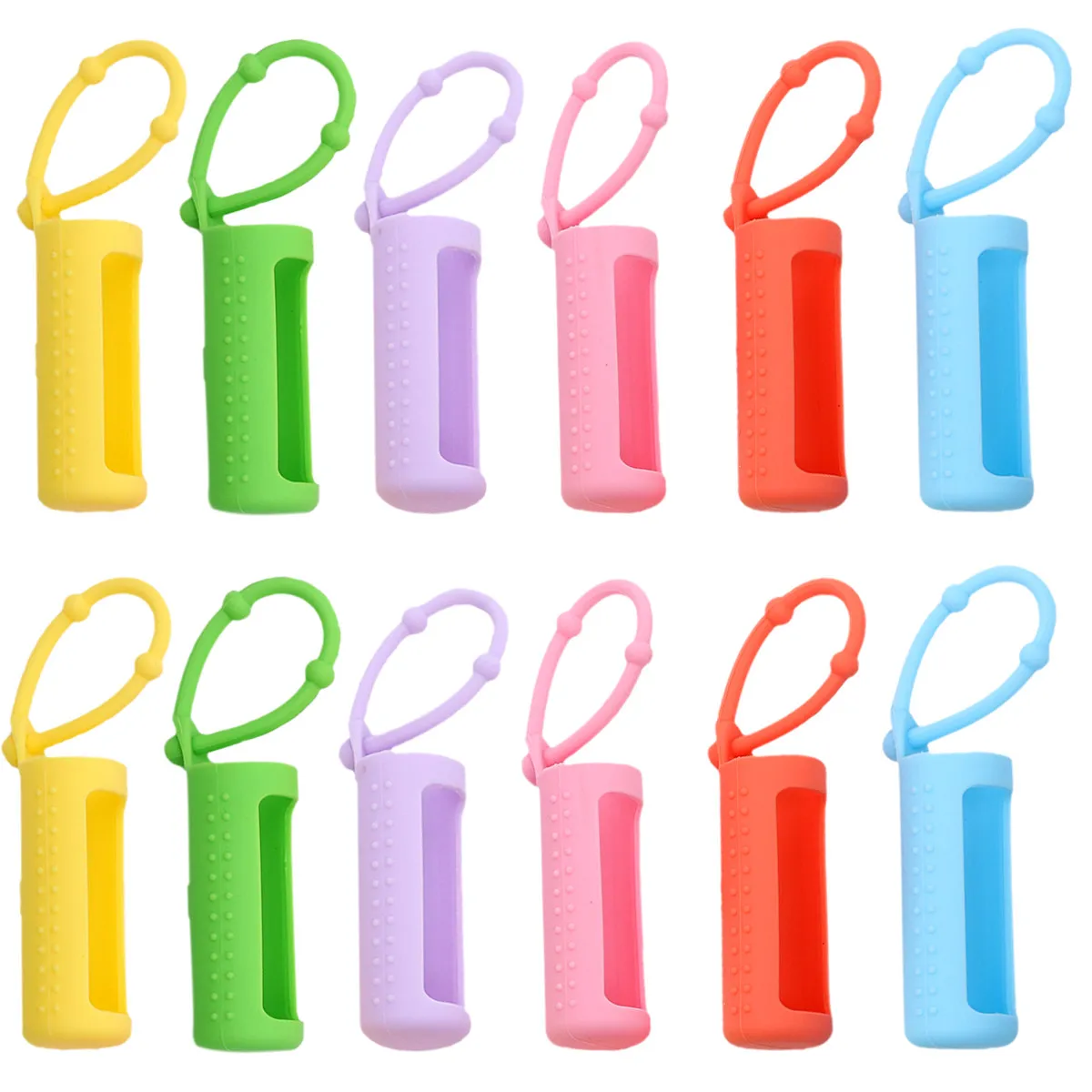 12 étuis de protection en silicone pour flacons de parfum, adaptés aux flacons à bille de 10 ml, avec boucle de ceinture facile à ajuster, idéal pour le camping et les voyages en avion.