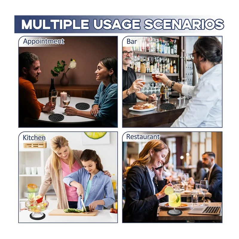 4PCS Coasters,Coasters For Table,Non-Slip Heat Resistant Coasters For All Cups,For Homes & Bars