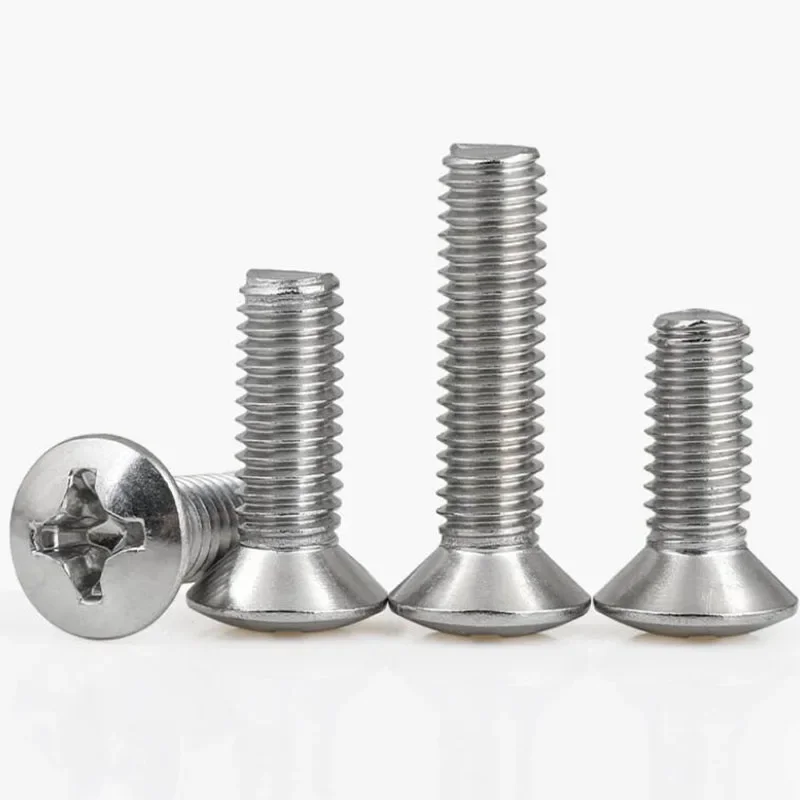 

50-200pcs M2 M2.5 M3 M4 M5 M6 GB820 DIN966 A2-70 304 Stainless Steel Cross Phillips Raised Countersunk Head Half Oval Screw Bolt