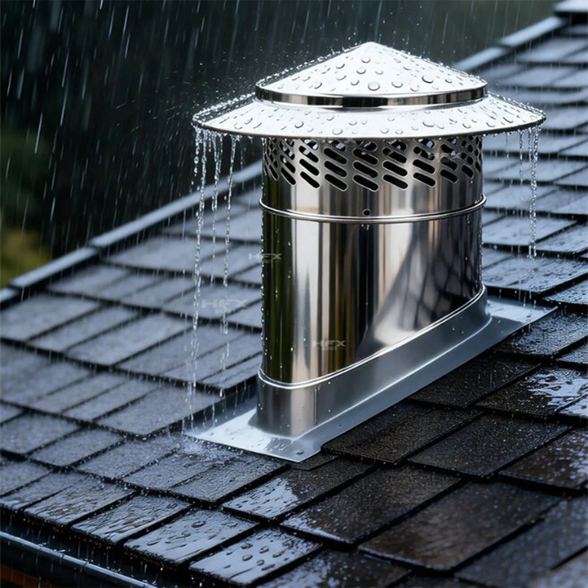 304 Stainless Steel Chimney Cap, Roof Terrace Exhaust Pipe Rainproof Windproof Vent Hood