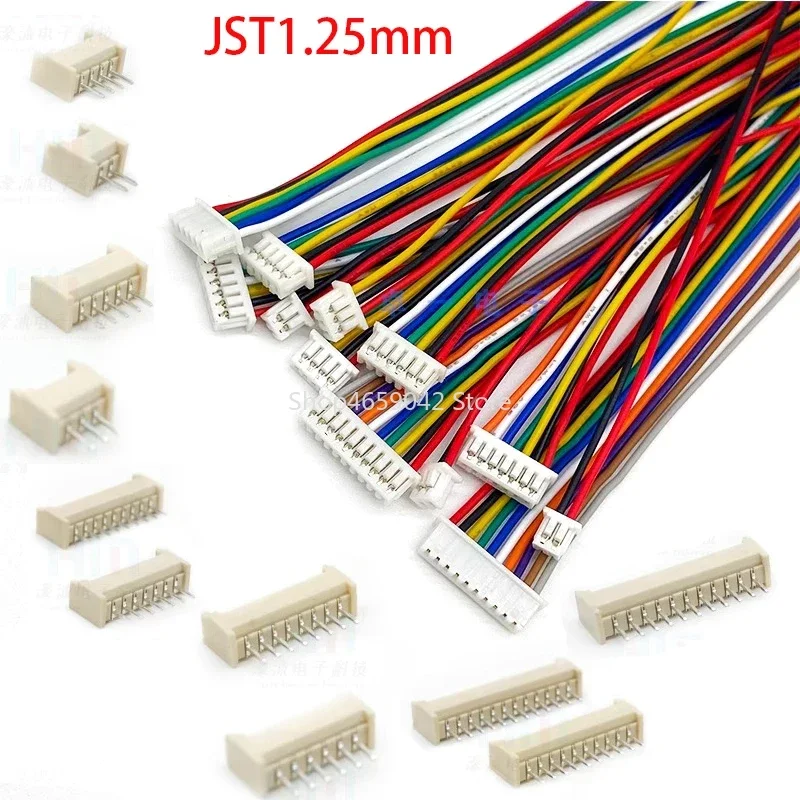 10Sets SH1.0 JST1.25 ZH1.5 PH2.0 XH2.54 Connector Female+Male 2/3/4/5/6/7/8/9/10P Plug with Cable 10/20/30cm