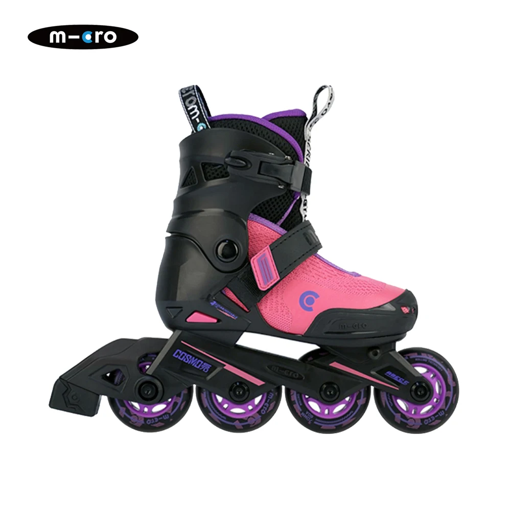 Micro Skate COSMOPatins à roues alignées Fitscroll pour débutants, taille réglable, 58mm, 70mm avec frein, confortables, adaptés pour enfants