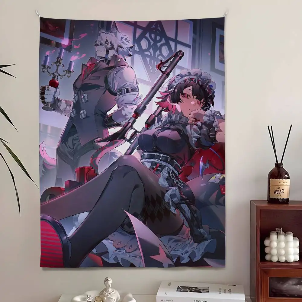 لافتة فنية لخلفية الديكور من Ellen Joe Zenless Zone Zero Tapestry لغرفة النوم والحديقة الخارجية من الألياف الدقيقة