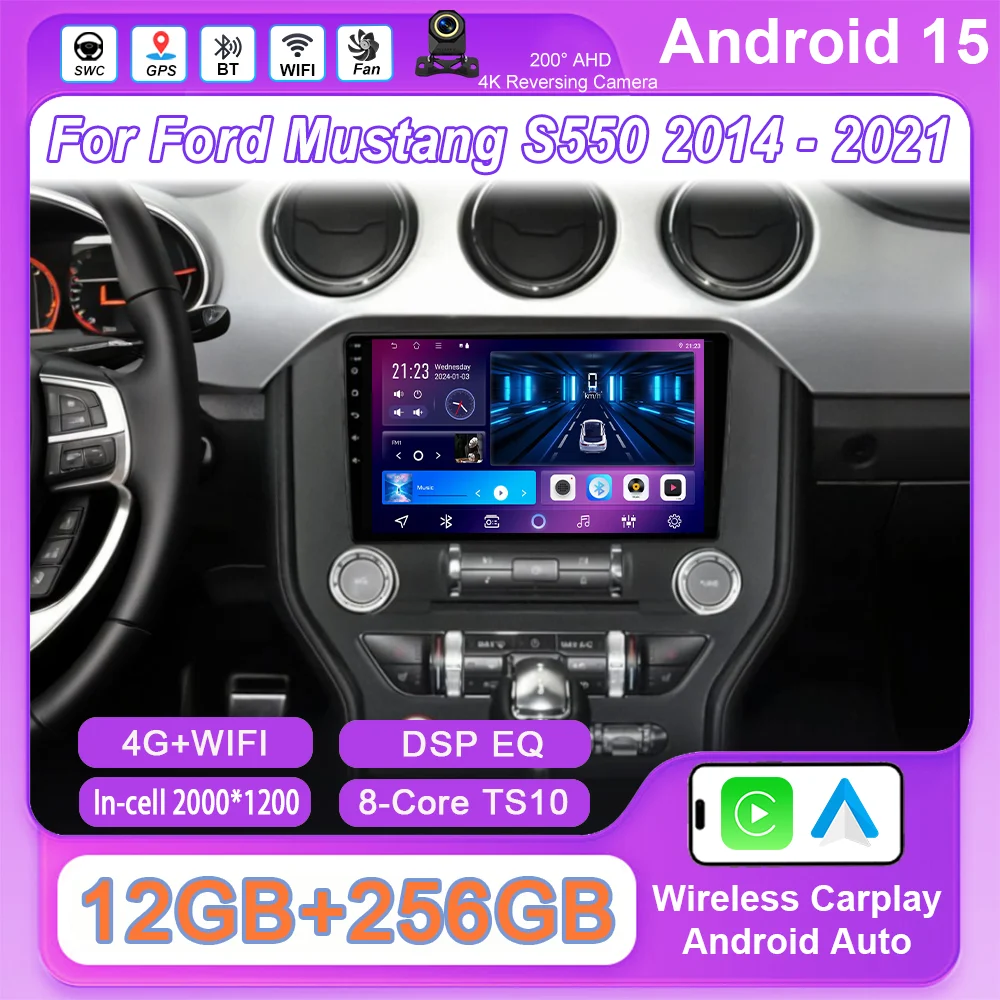 

Car DVD Android 15 Radio Stereo GPS Navigation For Ford Mustang S550 2014-2021 Auto Multimedia Player Wireless Carplay Head Unit