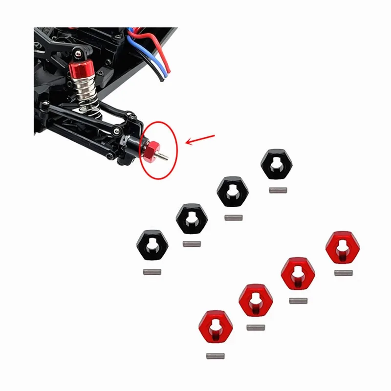 ดุมล้อหกเหลี่ยมขนาด 7 มม. สำหรับรถ WLtoys 244016 LOSI Micro-B 1/24 RC อะไหล่โลหะอัพเกรดชุดอุปกรณ์เสริม